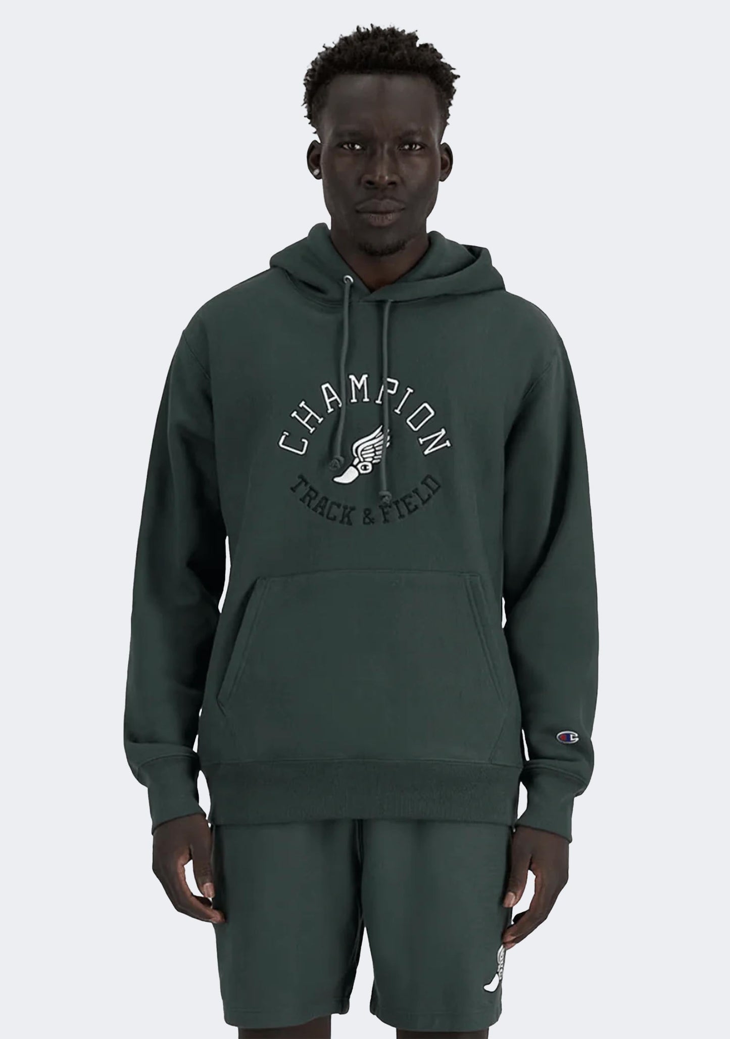 Champion Men's Reverse Weave Track Logo Hoodie