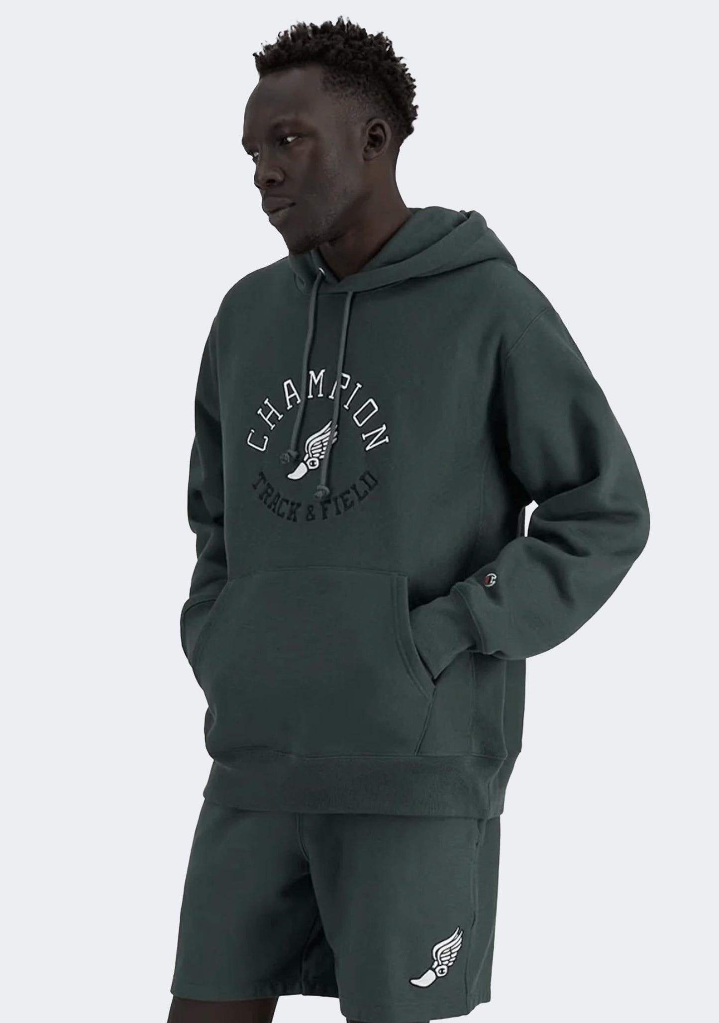 Champion Men's Reverse Weave Track Logo Hoodie