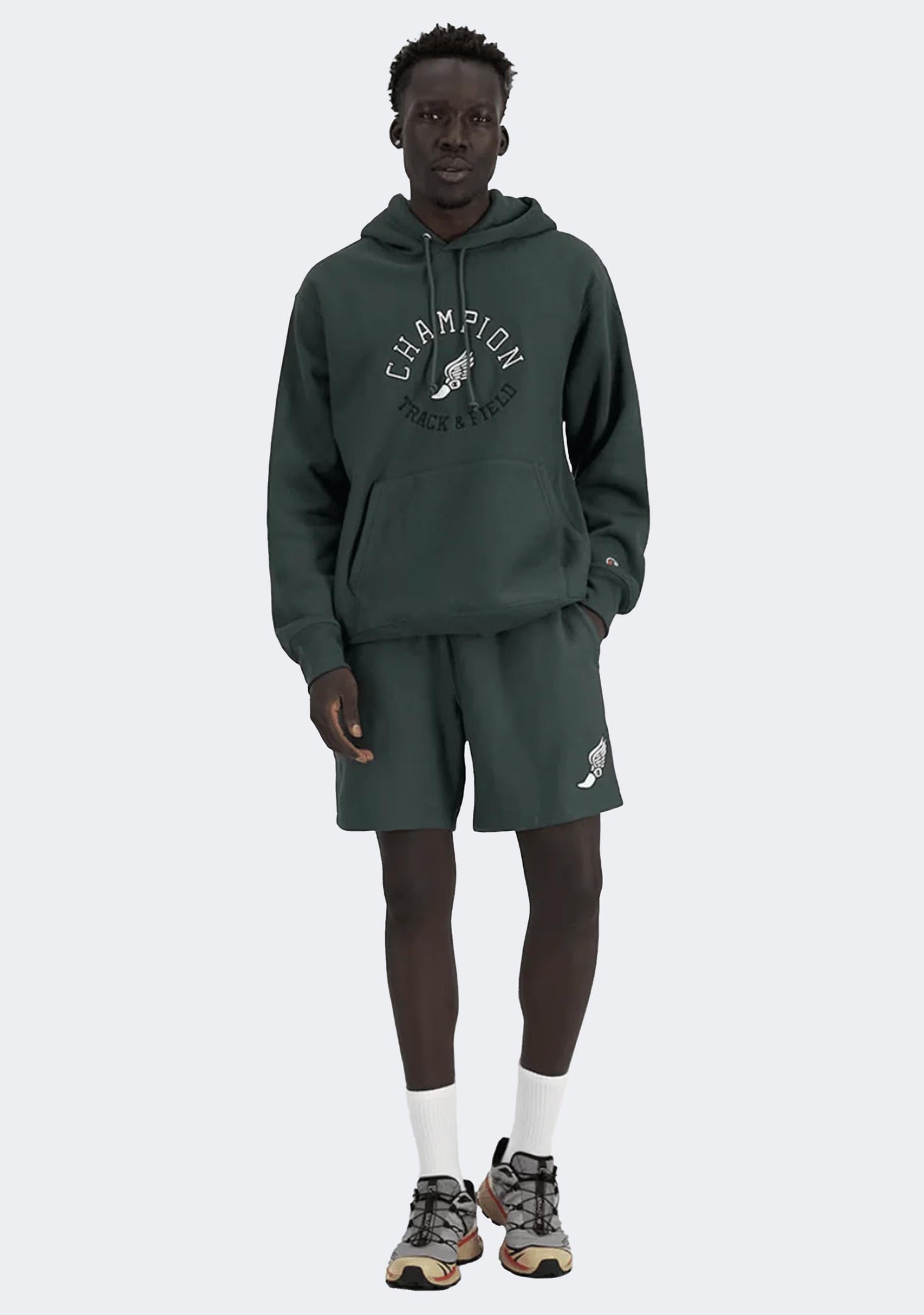 Champion Men's Reverse Weave Track Logo Hoodie