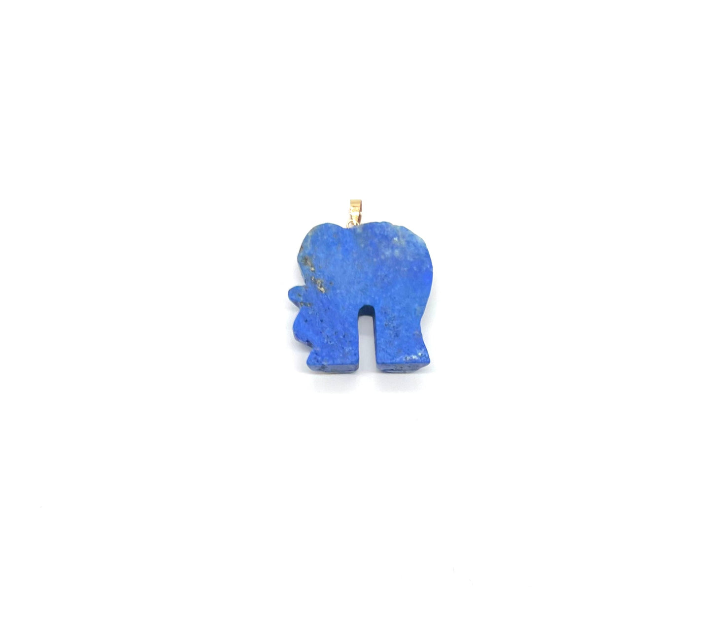 14k Yellow Gold Lapis Elephant Pendant