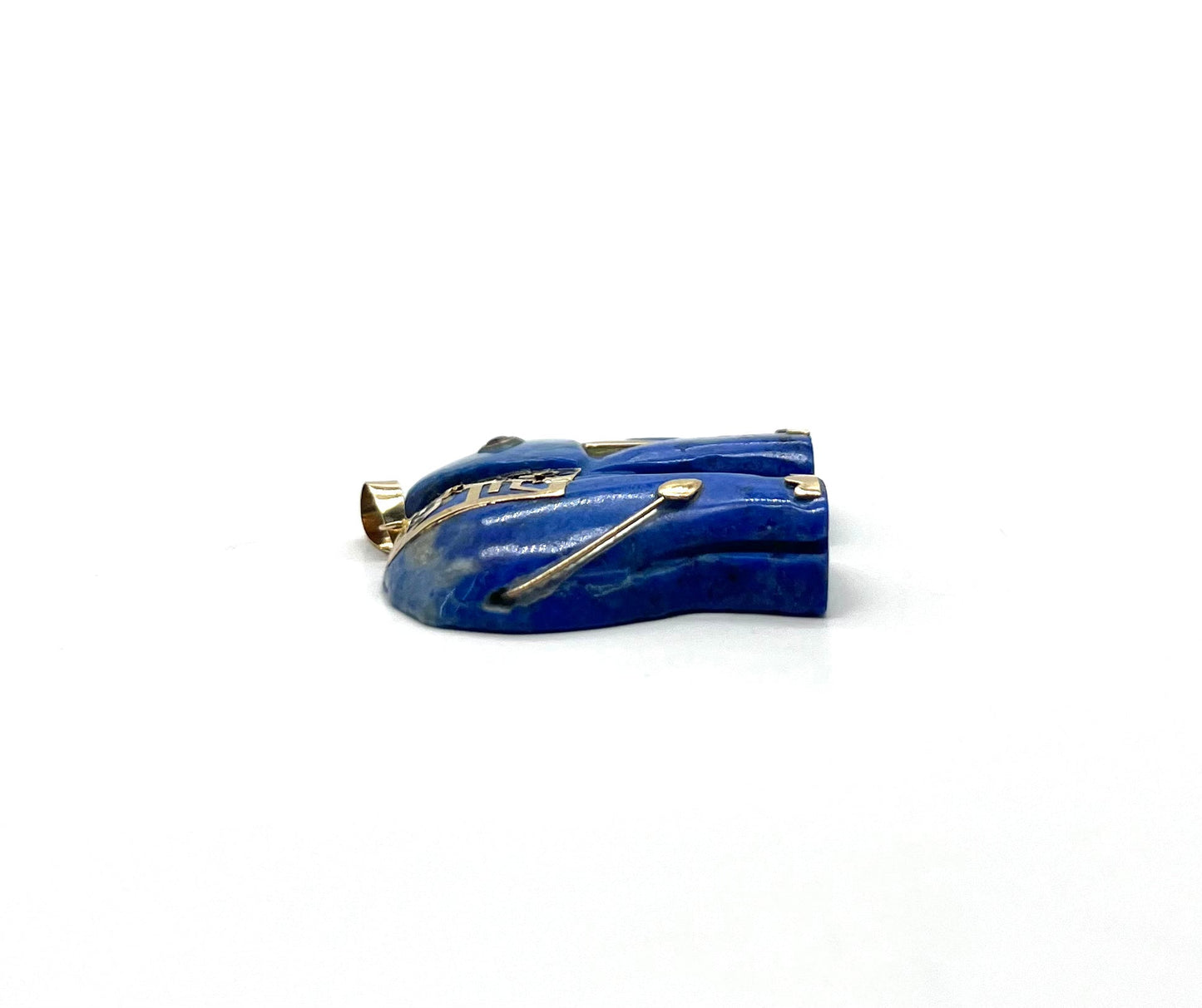 14k Yellow Gold Lapis Elephant Pendant